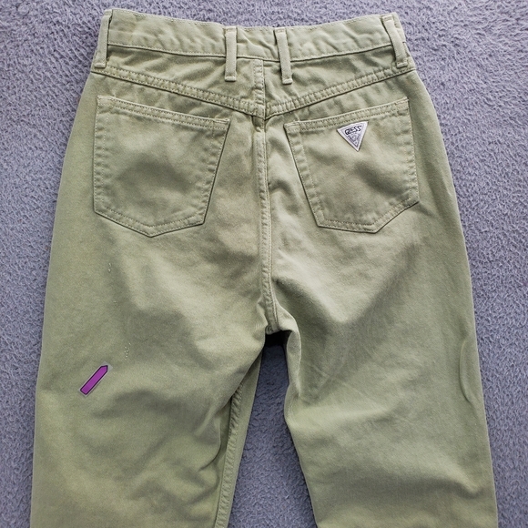 Vintage GUESS Marciano Womens High Rise Jeans Size 26 Light Green Tapered Leg - Picture 9 of 13